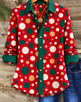 Christmas Polka Dot Collar Shirt