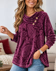 Paisley Velvet Cowl Neck Tunic
