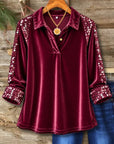 Sequin Velvet Collared Tunic