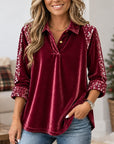 Sequin Velvet Collared Tunic