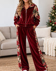 Christmas Floral Velvet Set