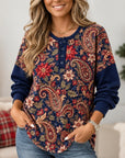 Paisley Floral Print Henley Tunic