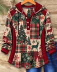 Christmas Patchwork Hooded Tunic