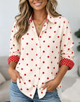 Polka Dot Button Down Collar Shirt