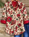 Floral Print Button Down Tunic Shirt