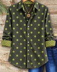 Polka Dot Button Down Tunic Shirt