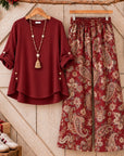 Floral Paisley Tunic Pants Set
