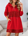 Sequin Patchwork Hoodie Midi Dress