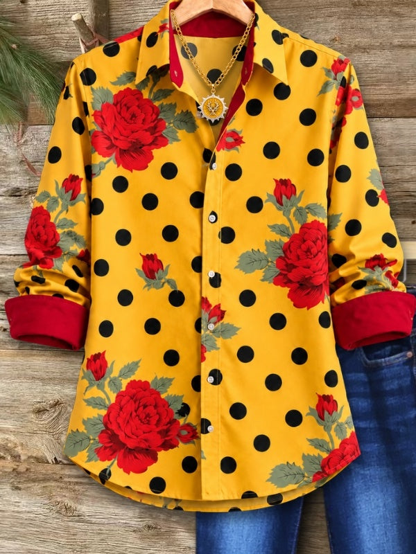 Floral Polka Dot Tunic Shirt