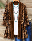 Leopard Velvet Patchwork Cardigan