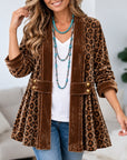 Leopard Velvet Patchwork Cardigan