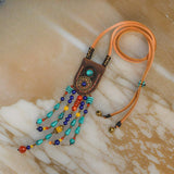 Boho Leather Arizona Turquoise Necklace