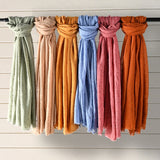 Soft Candy Color Cotton And Linen Scarf