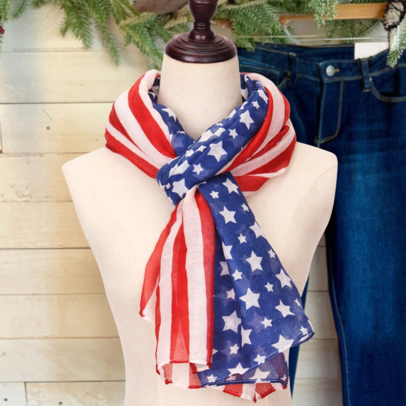 Comfy Vintage STARS & STRIPES Infinity Scarf