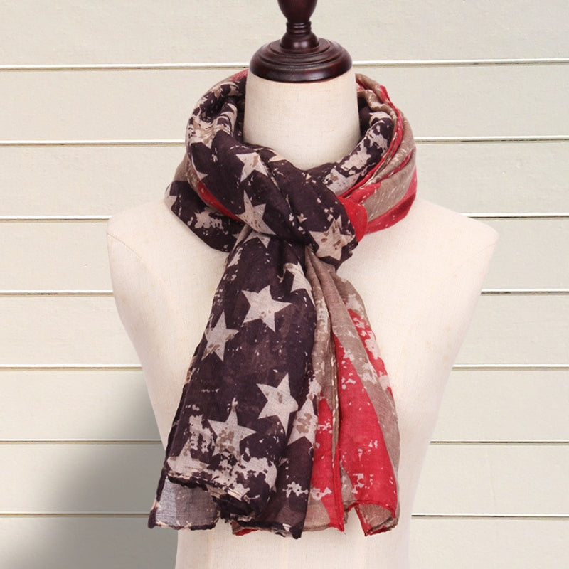 Comfy Vintage STARS & STRIPES Infinity Scarf