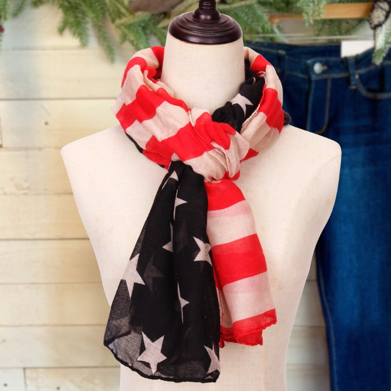 Comfy Vintage STARS &amp; STRIPES Infinity Scarf