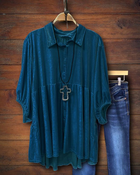 Round Neck Flutter Sleeve Ruffles Regular Top