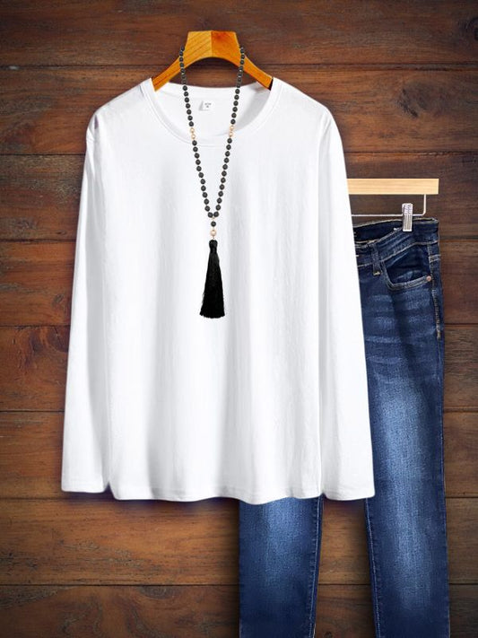 Fashion Solid Color Loose Long Sleeve Top