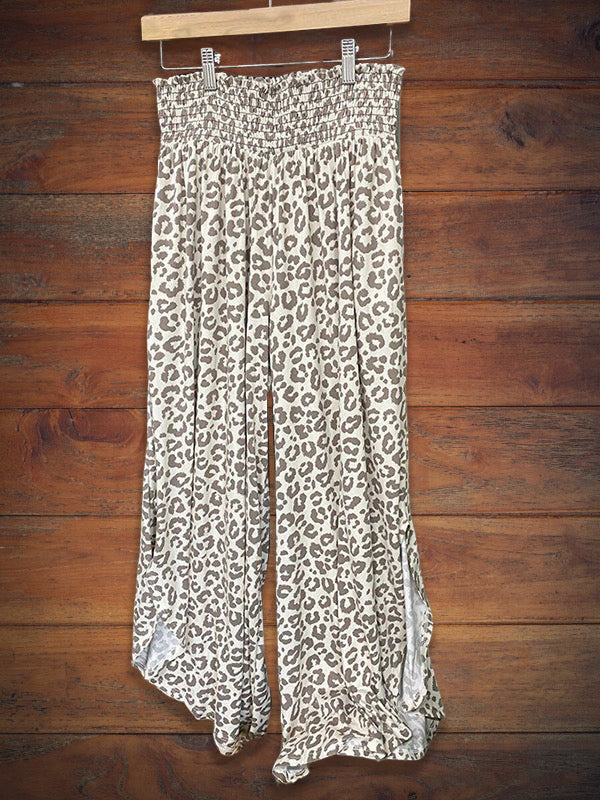 Cozy Leopard Wide Leg Pant