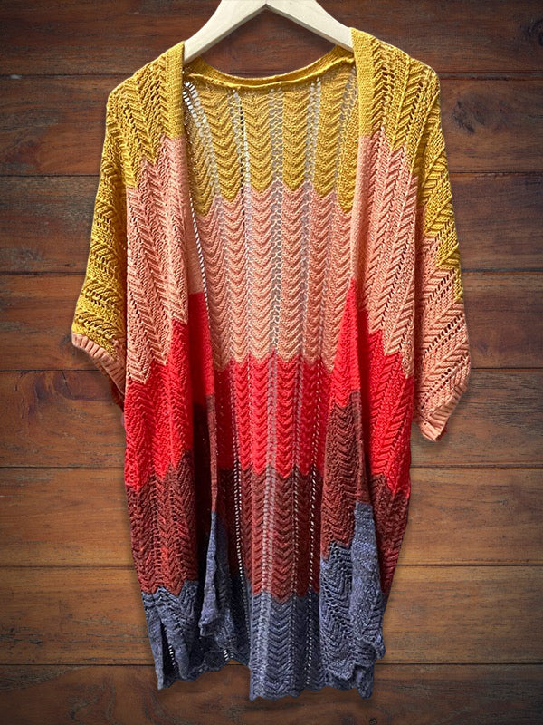 Handmade Rainbow Crochet Cardigan