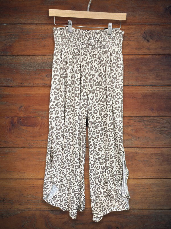 Cozy Leopard Wide Leg Pant