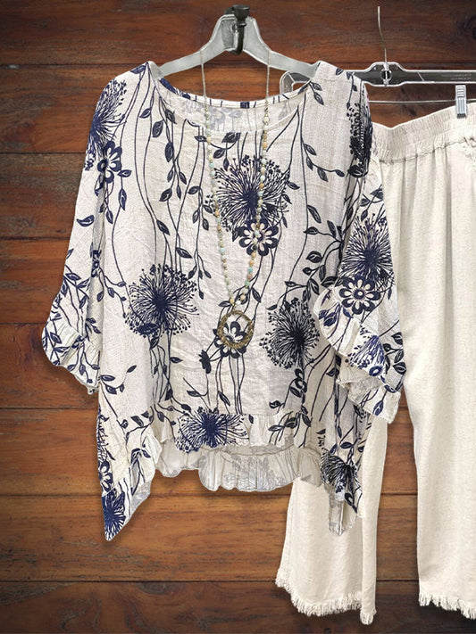 Floral Print Match Top