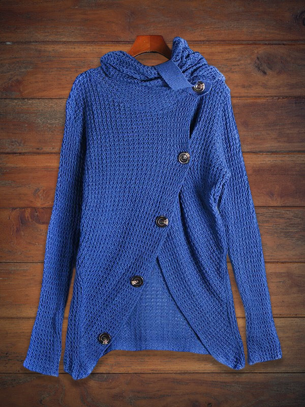 Loose Side Button Sweater