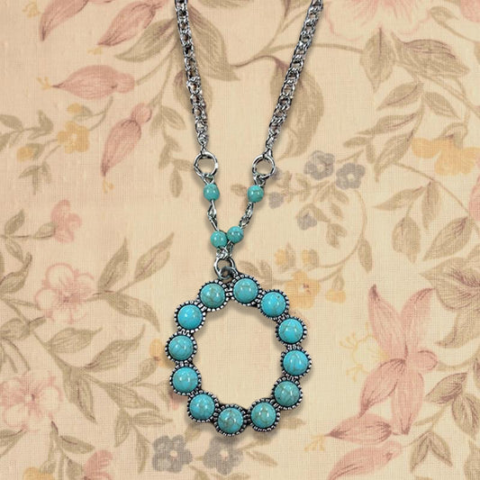 Turquoise Letter Necklace