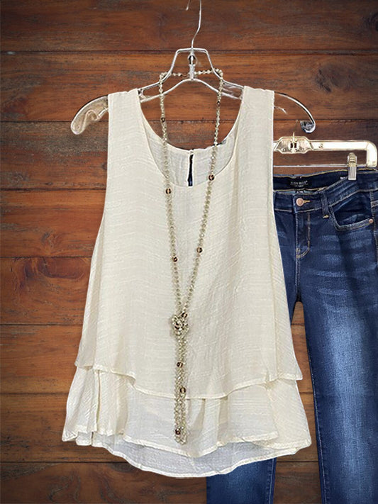 Double Layered Cotton Yarn Tank Top