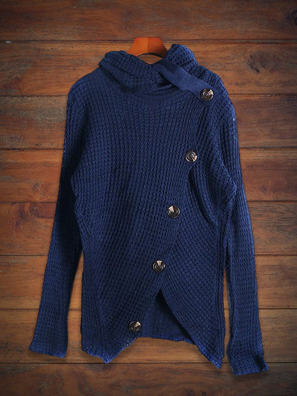 Loose Side Button Sweater