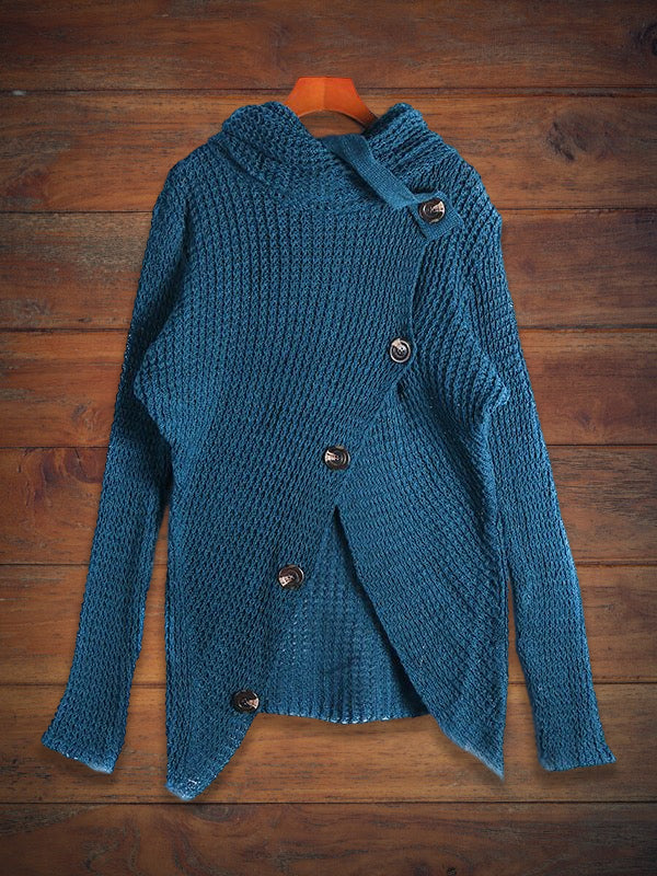 Loose Side Button Sweater